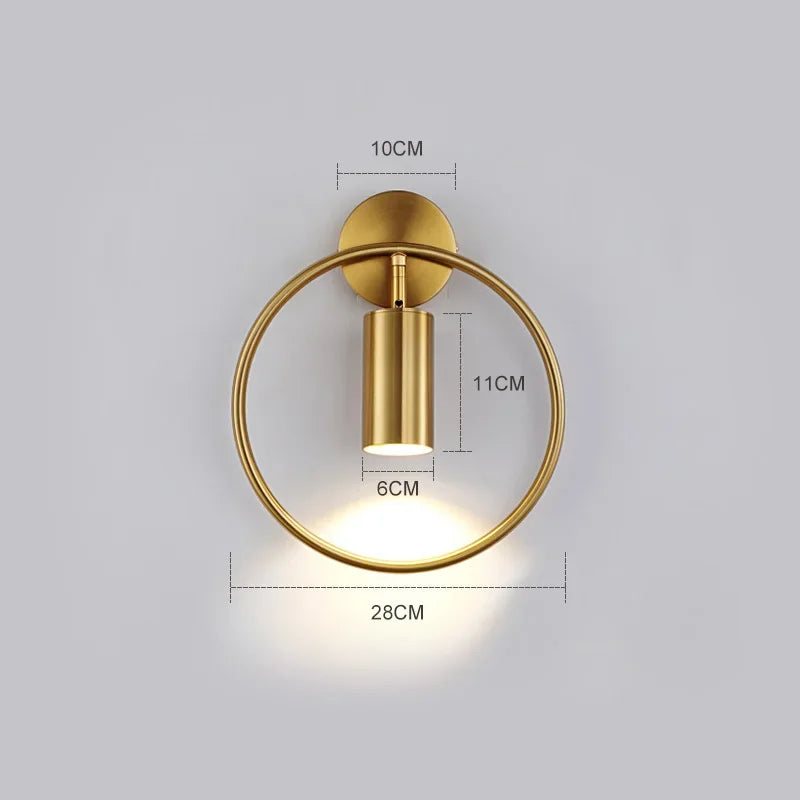 Luxury Brass Plating Nordic Wall Lamp by Axyaa for Elegant Bedroom Office Lighting