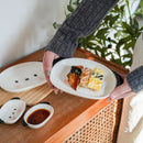 Axyaa Puppy-Shaped Sushi Plate Set | 8" Plate & 4" Dipping Dish