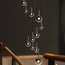 Axyaa Crystal Chandelier Stair Pendant Lamp Living Room Pendant Lights Interior Lighting