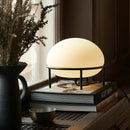 Axyaa White Glass Egg Desk Lamp, Modern Minimalist Design, Black Iron Frame, E27 Bulb