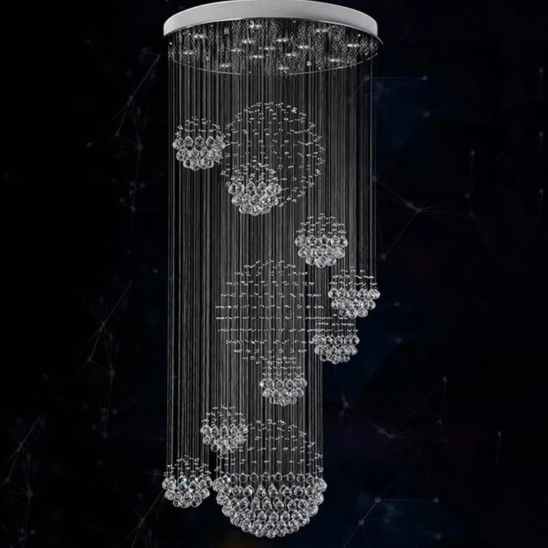 Axyaa Crystal Ball Chandelier - Modern Large Lustres De Cristal Lights