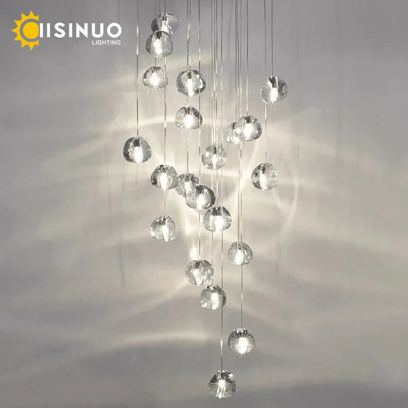 Modern Crystal Ball Chandelier Pendant Light by Axyaa