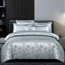 Axyaa Luxury Jacquard Bedding Set - European Style Satin Duvet Cover for Double Bed