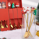 Axyaa Christmas Stainless Steel Dessert Spoon Set