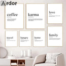 Nordic Family Love Quotes Wall Art Canvas Painting Decor by Axyaa