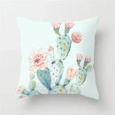 Axyaa Cactus Flower Succulent Plant Pillow Cover - Home Decorative Cushion Cover