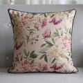 Axyaa Soft Velvet/Cotton Linen Cushion Cover Shabby Chic Floral Pink Blue 45x45cm