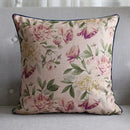 Axyaa Soft Velvet/Cotton Linen Cushion Cover Shabby Chic Floral Pink Blue 45x45cm