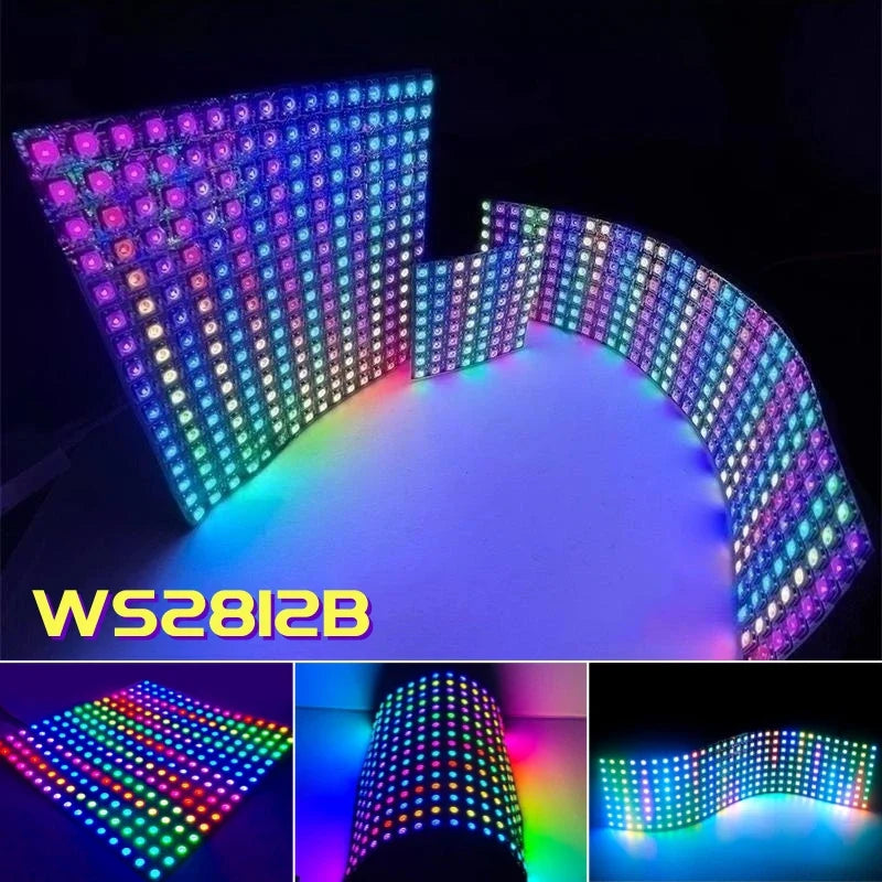 Axyaa WS2812B RGB LED Matrix Panel Light - Individually Addressable Digital Pixel Screen