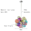 Axyaa Bubble Chandelier: Colorful Glass Pendant Lamp for Kids' Rooms, Bedroom, Dining Room