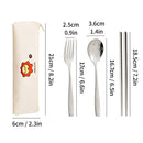Axyaa Stainless Steel Outdoor Dinnerware Set with Waterproof Cutlery Bag