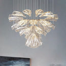 Axyaa Crystal LED Chandelier: Modern Designer Glass Pendant Lights for Dining Living Room
