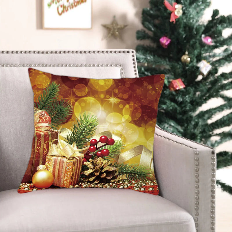Axyaa Christmas Cushion Cover 2022: Merry Decorations, Navidad, Noel, Xmas Gifts, Happy New Year 2023
