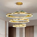 Axyaa Crystal Chandelier Stair Pendant Living Room Lighting