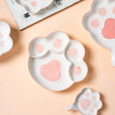 Axyaa Cute Cat Claws Ceramic Meal Grids Plates for Creative Fat Reduction