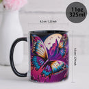 Axyaa Colorful Butterfly 11oz Ceramic Mug: Classical Oil Painting, Coffee/Tea Cup, Christmas Gift