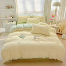 Axyaa Embroidered Waffle Cotton Queen Bedding Set with Sheets & Pillowcases