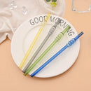 Axyaa Ice-sugar Gourd Glass Straws (8Pcs) - Bar Accessories for Drinks, Smoothies, Juice