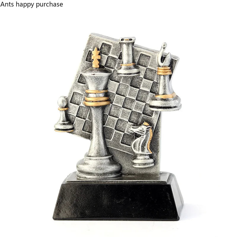 Axya Chess Trophy Resin Ornament Sculpture Home Decor Figurine Statue Display