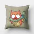 Axyaa Cute Owl Cushion Cover for Home Sofa Bedroom Decor