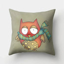 Axyaa Cute Owl Cushion Cover for Home Sofa Bedroom Decor