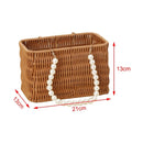 Axyaa Pearl Handle Rattan Basket: Stylish, Versatile, Big Capacity for Flowers, Picnics, Weddings