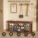 Axyaa Wooden Shoe Rack Bench: 3-Tier, Mid-Century Modern Design, 550lbs Capacity