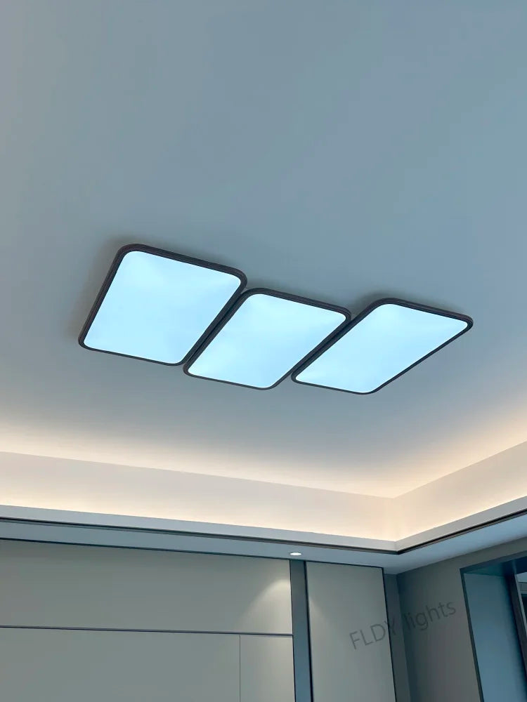 Axyaa Ultra-Thin Rectangular Ceiling Lamp for Living Room with Full Spectrum Eye Protection