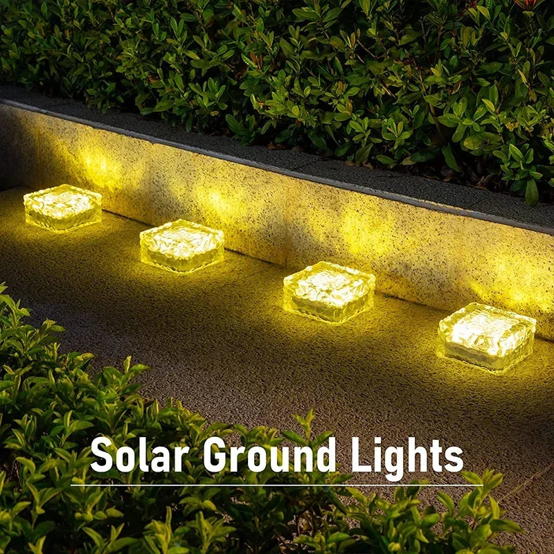Axyaa Solar LED Brick Lights - Outdoor Waterproof Decoration for Yard and Garden