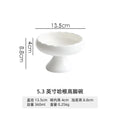 Axyaa White Ceramic High Legged Bowl for Snacks, Desserts, Puddings