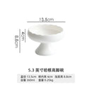 Axyaa White Ceramic High Legged Bowl for Snacks, Desserts, Puddings