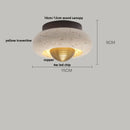 Axyaa Yellow Travertine LED Ceiling Lamp - Modern Natural Stone Ceiling Lights