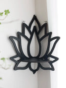 Lotus Crystal Wall Shelf for Candles, Stones, Plants - Axyaa Wall Decor