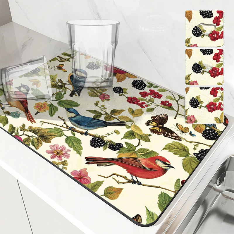 Axyaa Kitchen Absorbent Mat: Anti-skid, Quick Drain Pad for Dishes, Tableware, Bathroom.