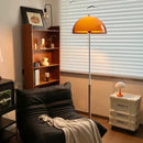 Axyaa Dark Brown Wood Grain Floor Lamp with Acrylic Lampshade