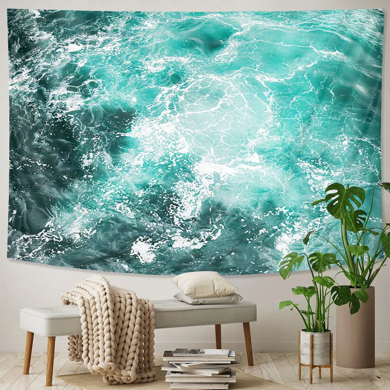 Beach Wave Landscape Tapestry for Axyaa Home Decor
