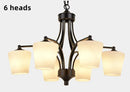 Axyaa Black Iron Glass Shade Chandelier: Industrial Farmhouse Style Lighting