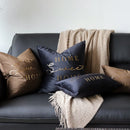 Axyaa Sunshine Velvet Gilded Pillowcase Cojines, English Letter Simple Polyester Cushion Cover