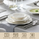 Axyaa Golden Rim White Porcelain Tableware Set for 4/8, 32-Piece Dinnerware Collection