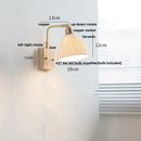 Axyaa Walnut Brass LED Wall Sconce Nordic Modern Bedside Lamp Rotatable Stair Light