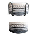 Axyaa Cotton Woven Coasters Set of 8 - Minimalist Absorbent Drink Coasters