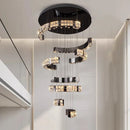 Axyaa Crystal Chandeliers: Modern LED Ceiling Hanging Light for Living Room