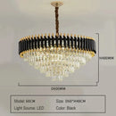 Axyaa Modern Crystal Ceiling Chandelier LED Pendant Light - Gold & Black