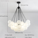 Axyaa White Bubbles Glass Ball Ceiling Pendant Chandelier for Home Living Room