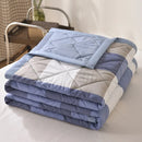 Axyaa Striped Checkered Thin Summer Blanket | Skin-Friendly & Cool Blanket