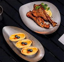 Axya Stainless Steel Dessert Plate Set - Vintage Style Shallow Plates for Dining