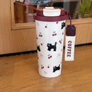 Cute Cherry Cat Water Bottle Tumbler with Straw - Axyaa Brand