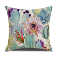 Axyaa Cactus Series Green Plant Printed 45*45cm Cushion Cover - Simple Style Square Pillowcase