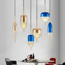Axyaa Lake Blue Gradient Glass Pendant LED Chandelier for Home Decor