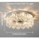 Axyaa Round Dimmable Crystal Ceiling Light